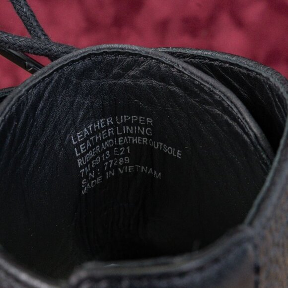 Tory Burch Women Black Leather Miller Lace up Dress Lug Sole Boots size 7 - Picture 8 of 9